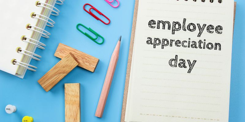 A paper with employee appreciation day on it.