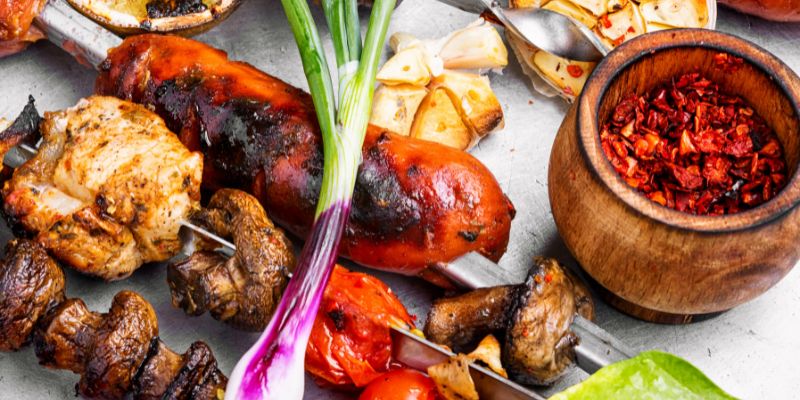 Platters of meat.