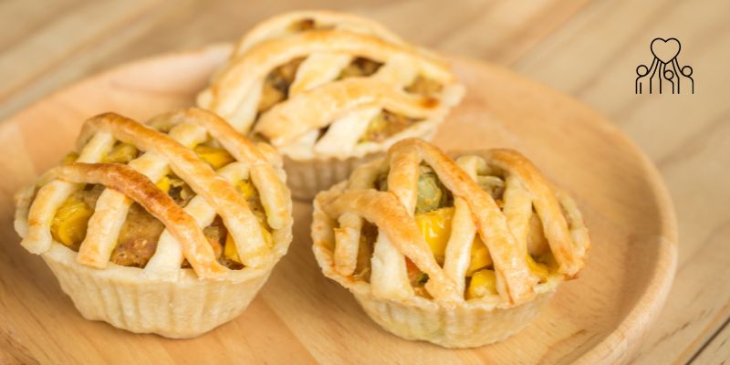 Three miniature pies