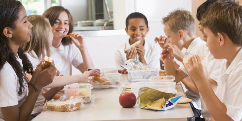 Students eating lunch