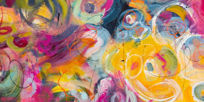 Fine Art Abstract Floral Painting Background