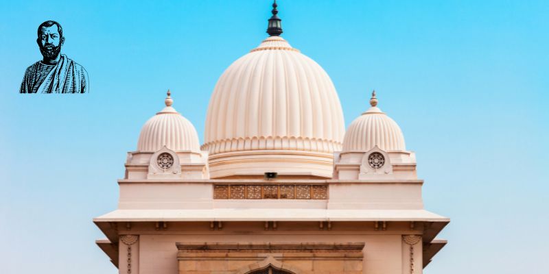 Illustration Sri Ramakrishna Paramahamsa and the Ramakrishna Mission Building, New Delhi
