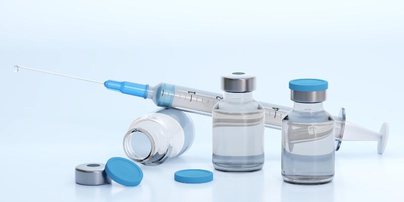 Needle and vaccine bottles 