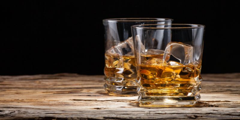 two glassess of whiskey