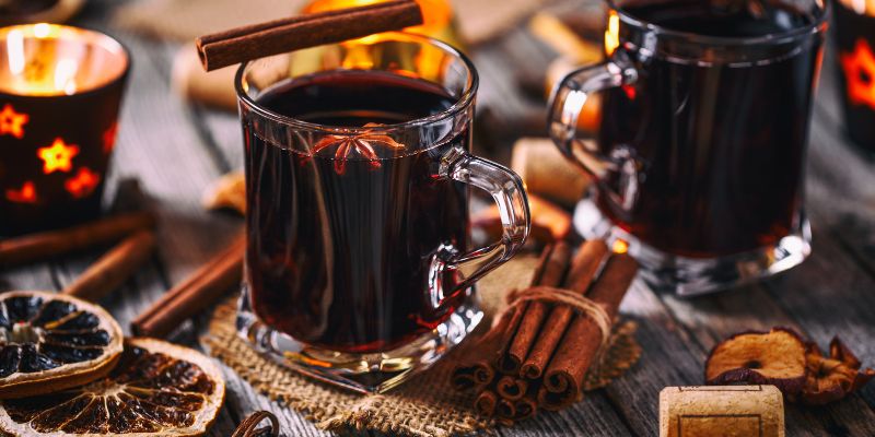 two glasses of mulled wine