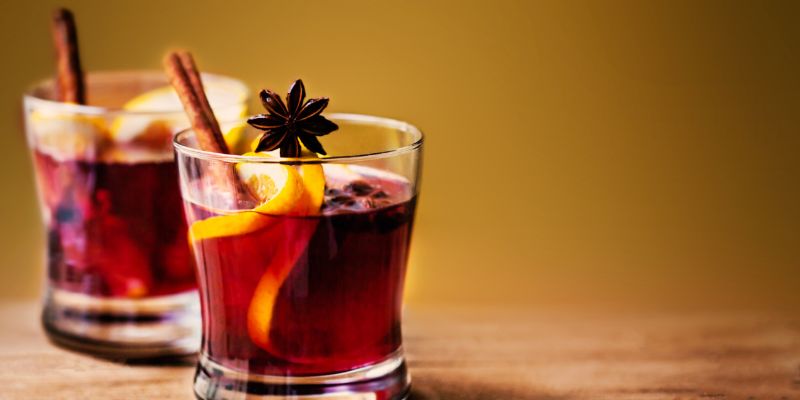 two glasses of mulled wine