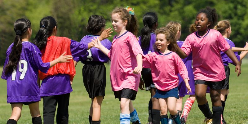 Children displaying sportsmanship