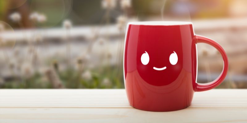  A coffee cup with a smiley face