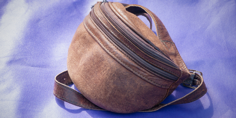 A fanny pack on a purpose background