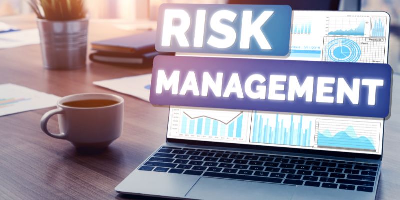 Risk Management  sign on a desk