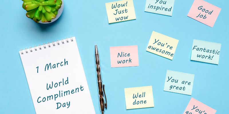 Compliments written on sticky