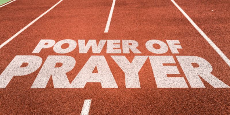 Track with POWER OF PRAYER sprayed on it.