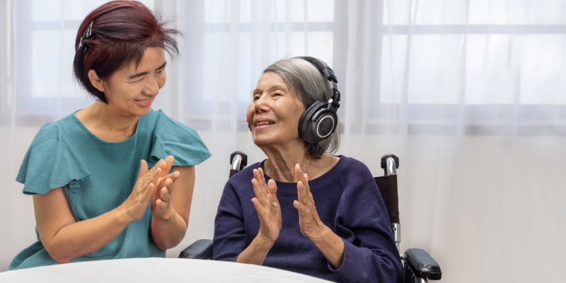 Someone getting music therapy.