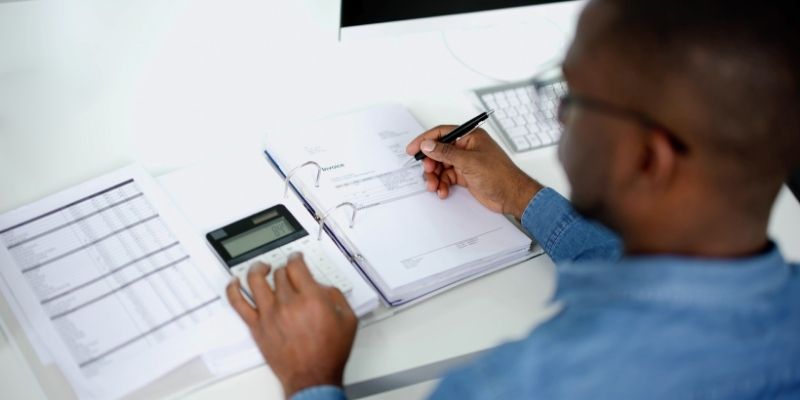 a person working on their finances