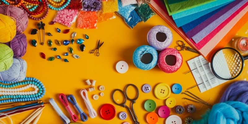 A variety of craft supplies