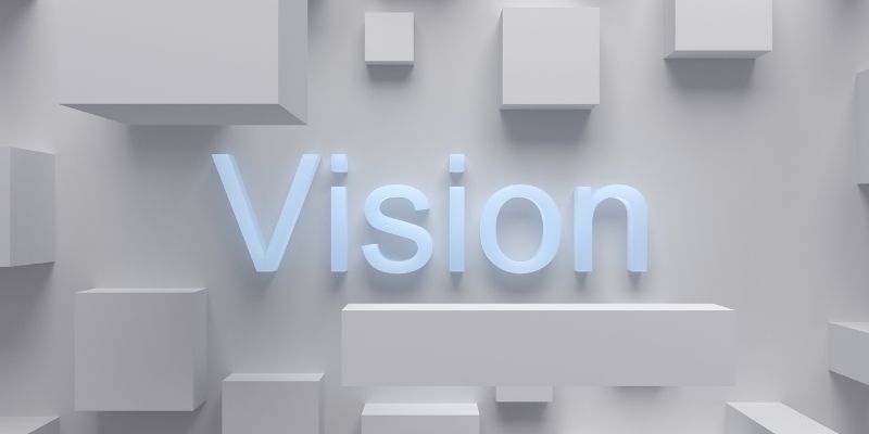 A display with the word Vision on it