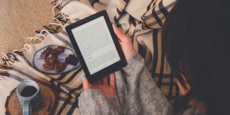 someone reading an ebook