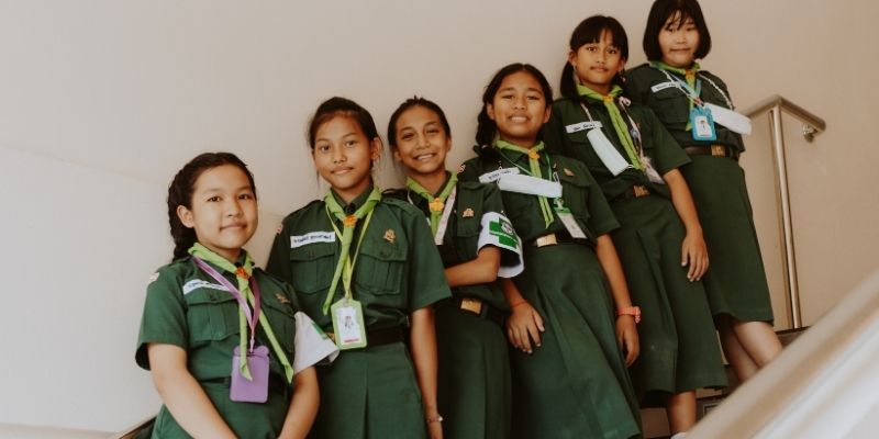 A group of girl scouts