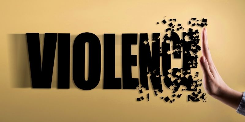 Someon pushing the word violence away