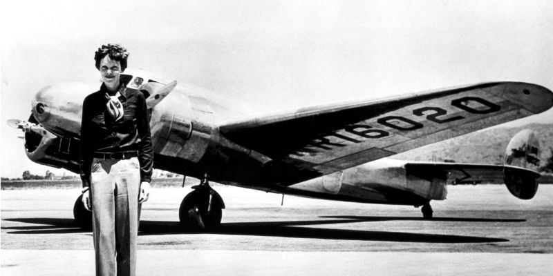 A vintage picture of a woman aviator